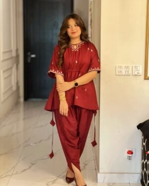 Embroidered 2 Piece Cotton Suit - 389