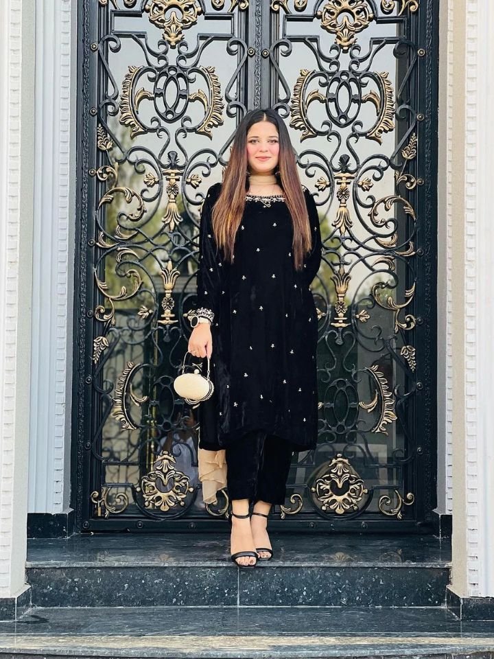 Embroidered 3 Piece Velvet Suit