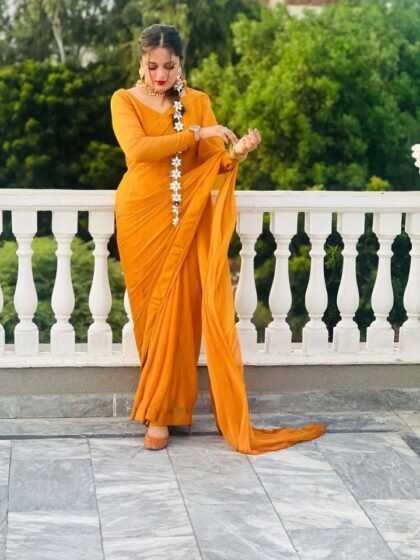 Mustard Saree