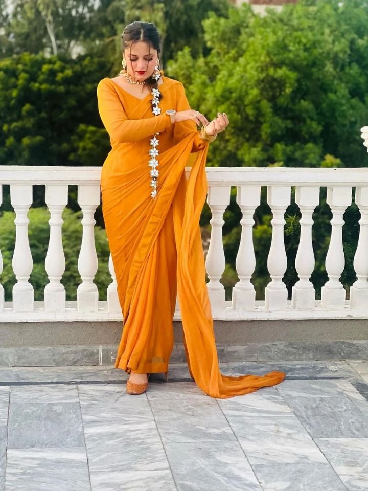 Mustard Saree