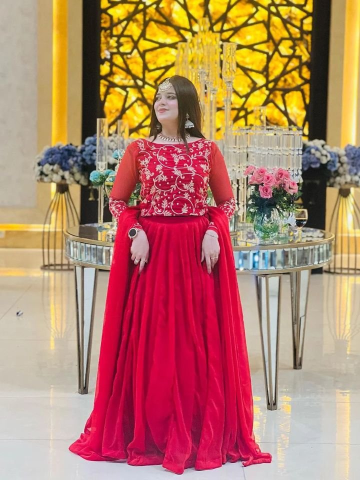 Embroidery 3 Piece Chiffon Lehenga