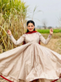 Embroidered Raw Silk Frock