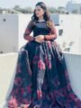 Printed Organza Lehenga
