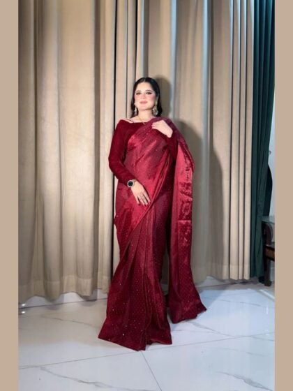 Silk Maroon Saree-332