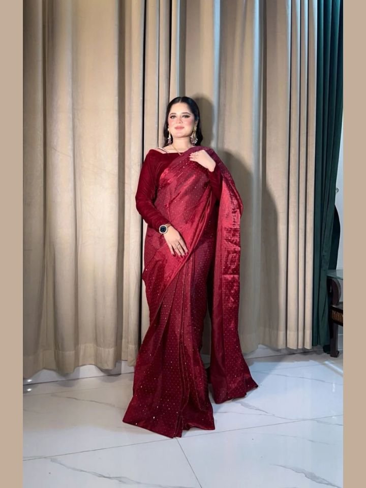 Silk Maroon Saree-332