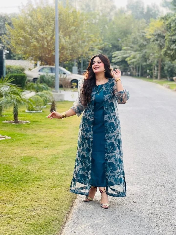 Silk 2 Piece Gown Suit-345