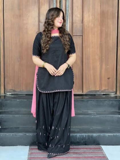 Embroidered 2 Piece Cotton Suit