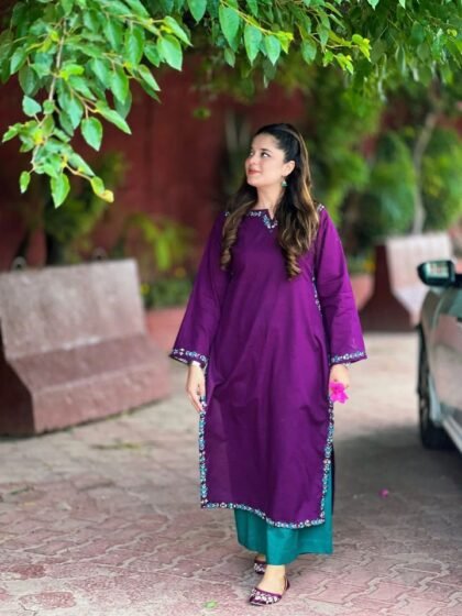 Embroidered 2 Piece Cotton Suit