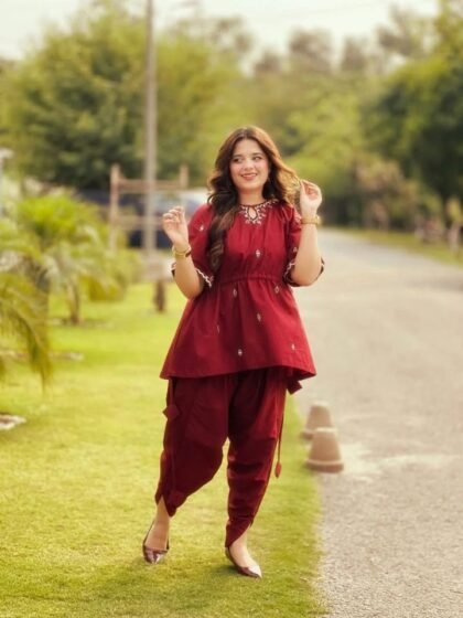 Embroidered 2 Piece Cotton Suit